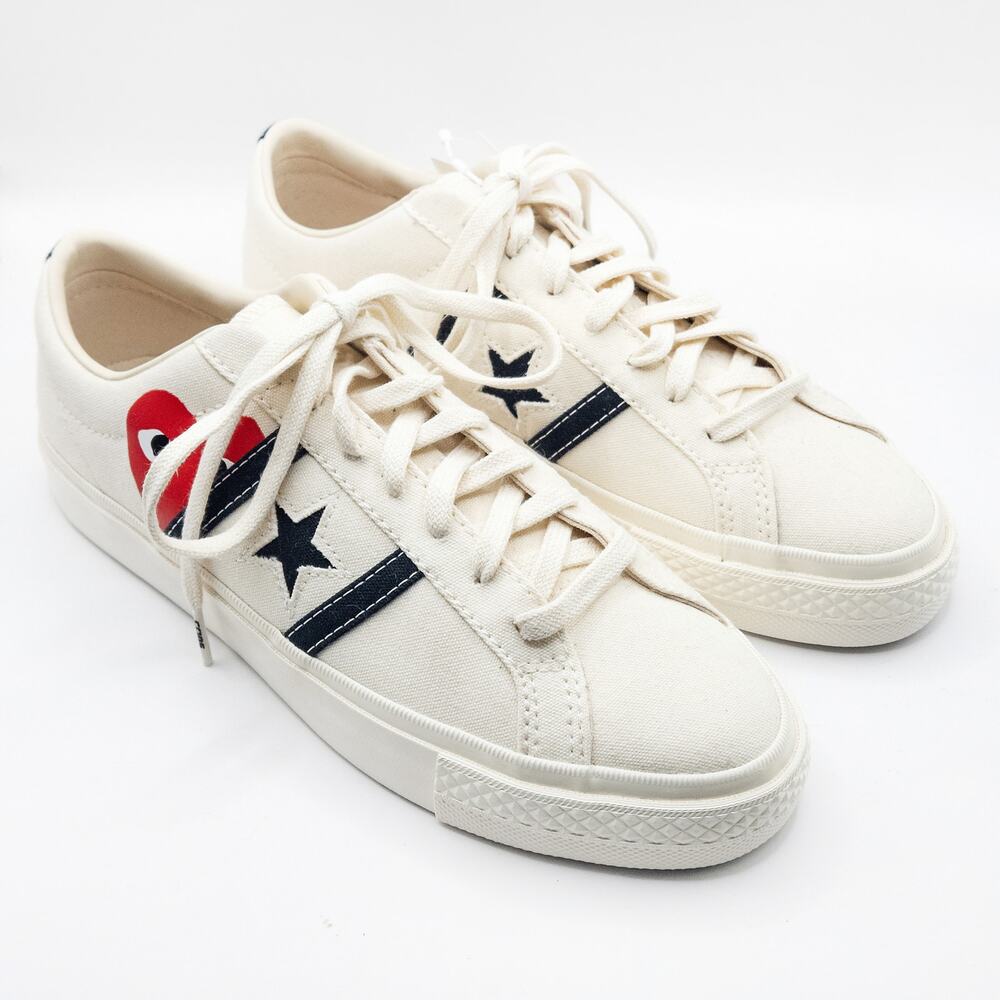 Comme des Garcons PLAY x Converse Sneakers Size 8.5 Low Top Streetwear - Picture 4 of 9